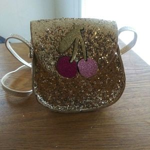 Glitter cherry handbag for little girls